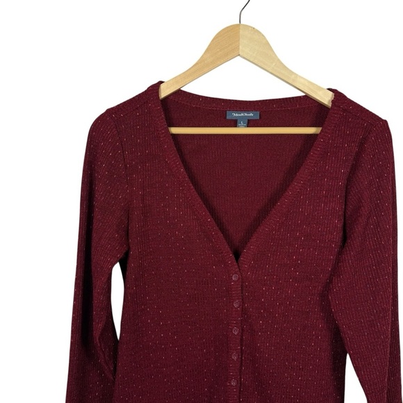 Modcloth Women’s Speckled Ribbed Cardigan ASO Legacies Red Size L - Picture 4 of 12